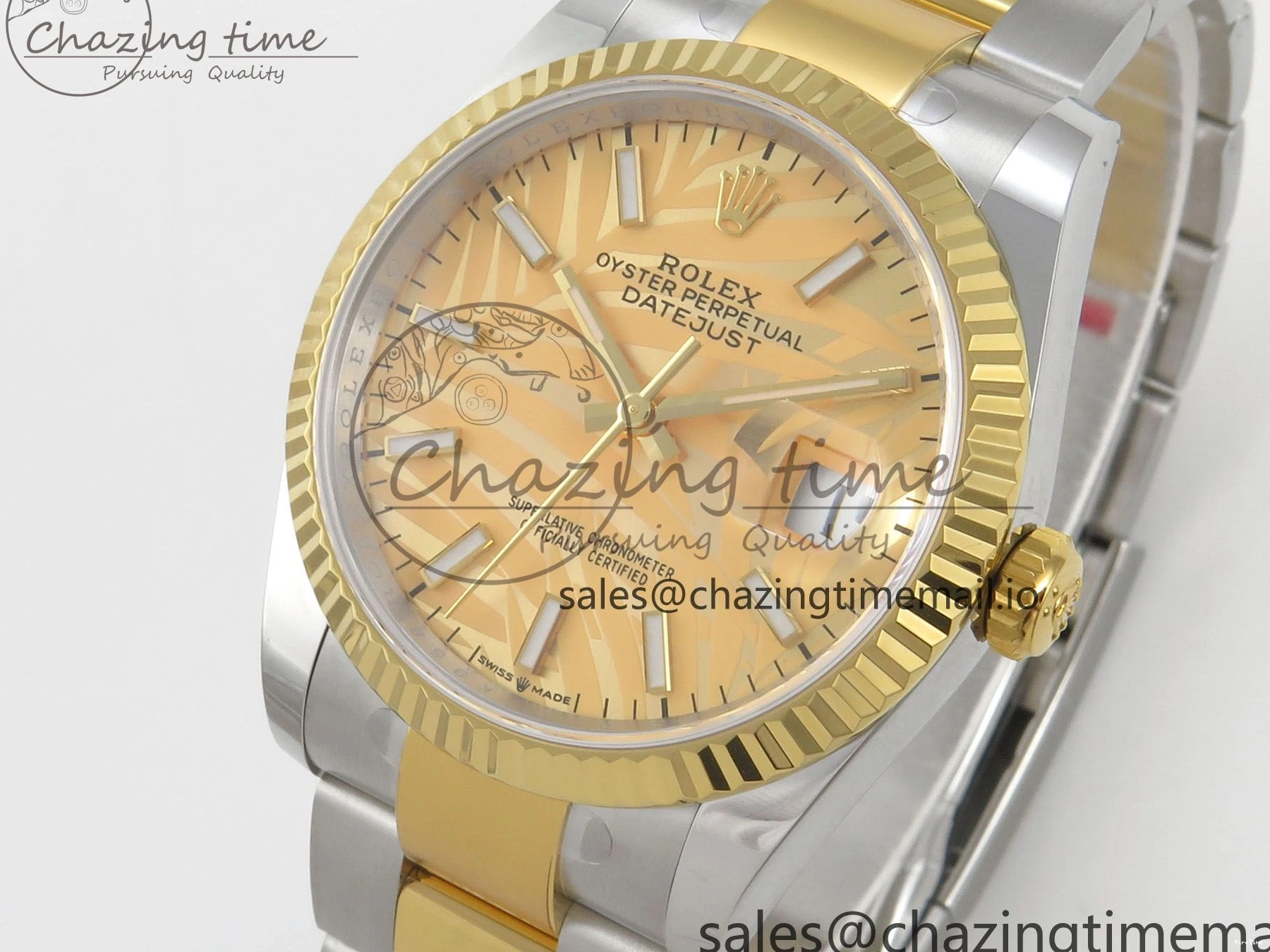 MiroTime 0510 Unisex DateJust 36 SS YG ARF 1:1 Best Edition 904L Steel YG Leaf Dial on Oyster Bracelet SH 92